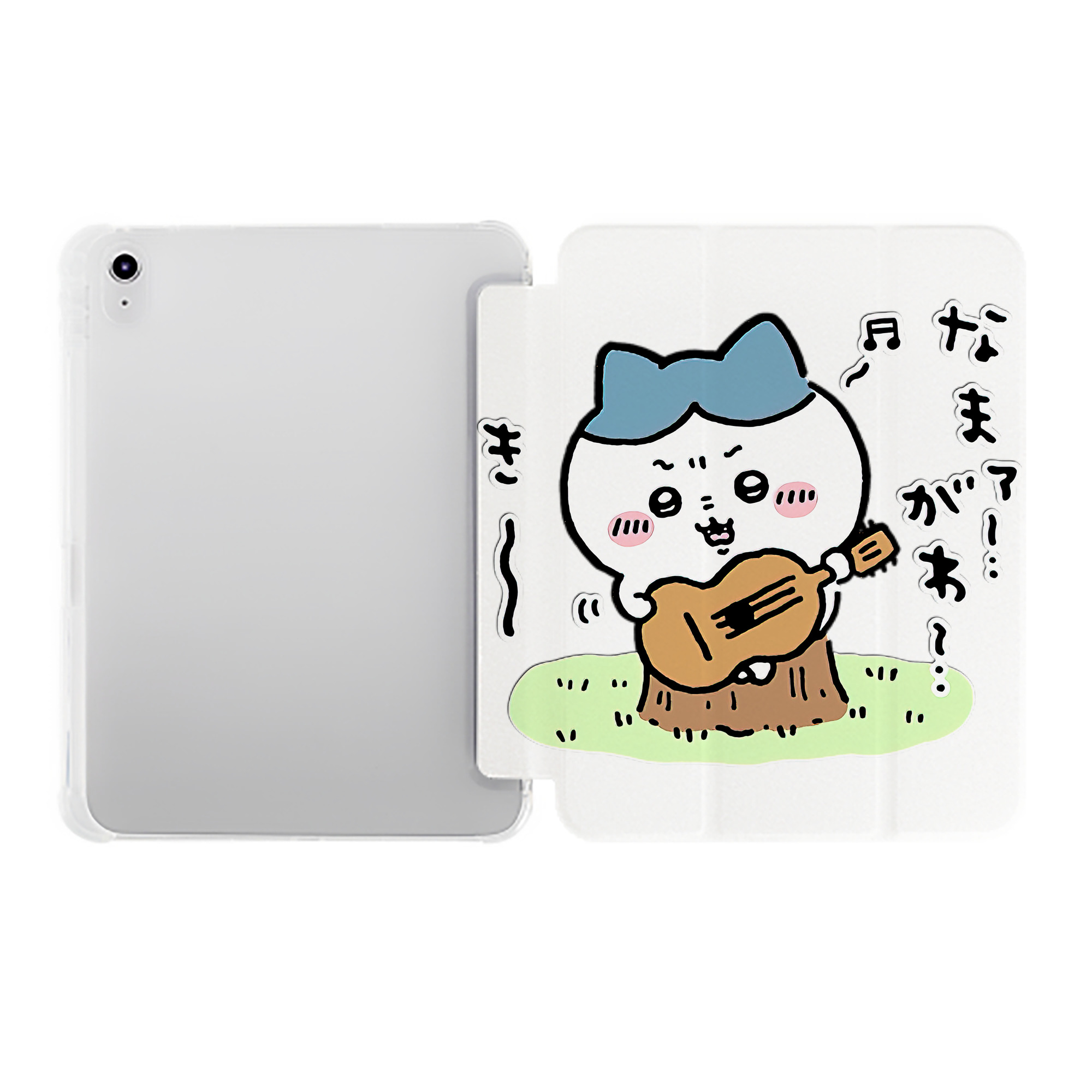 （画像用） ちいかわ ハチワレ Chii-kawa hachiware IPad ケース ペン収納付き 三つ折りスタンド PUレザー×シリコン 対応機種9.5/10.5/10.9インチ